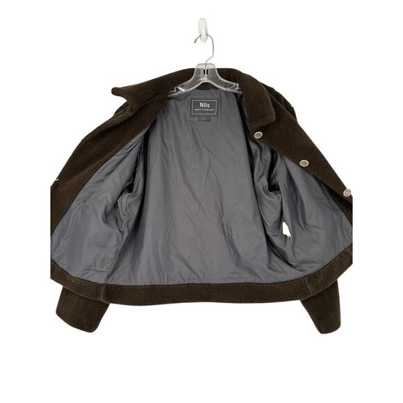 Nils Resort Collection Fleece Jacket Brown Large Cozycore Button Front Lined - Picture 6 of 13